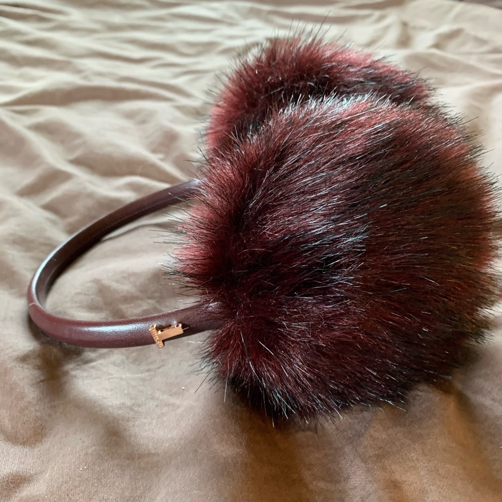 Ted Baker burgundy fur ear muffs